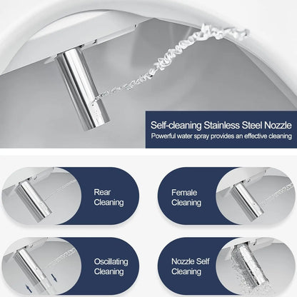 Electric Heated Bidet Toilet Seat (fits elongated toilet bowls)